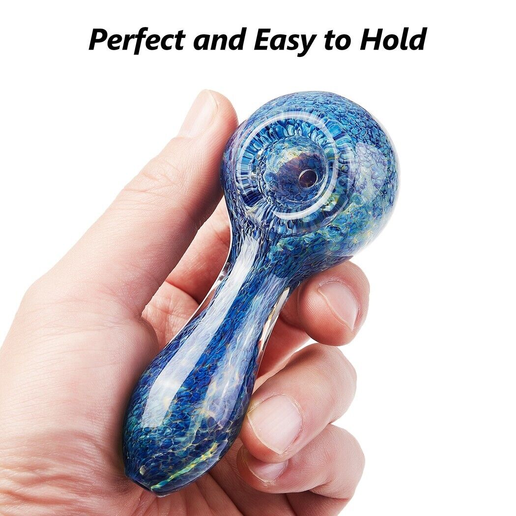 ( Pack of 2 ) 4" Tobacco Smoking Glass Pipe Collectible Handmade Pipes with Box