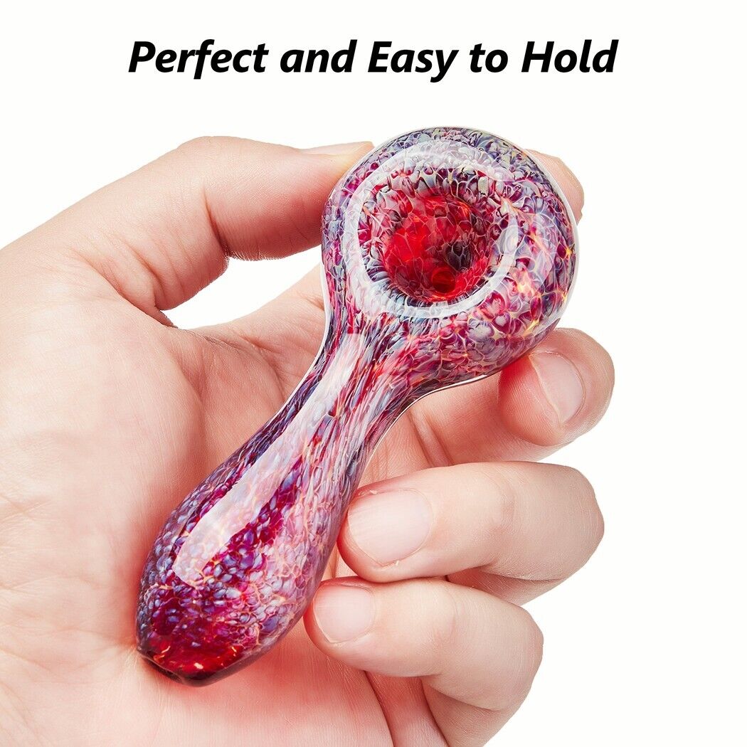 ( Pack of 2 ) 4" Tobacco Smoking Glass Pipe Collectible Handmade Pipes with Box