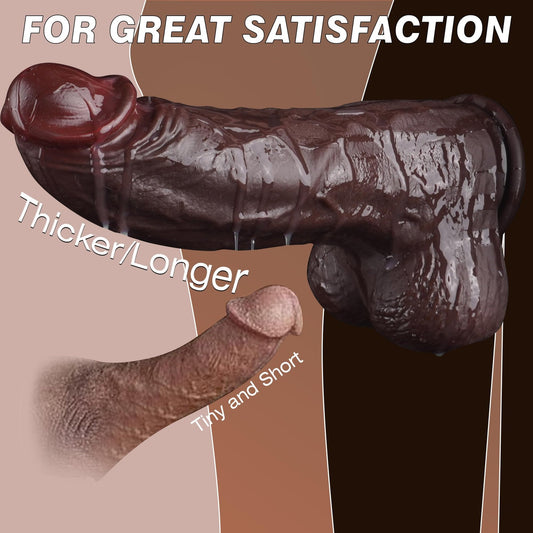 2.61'' Diameter Huge Thick Dildo BBC Big Black Dildo 8.86" Giant Dildo Massiv...