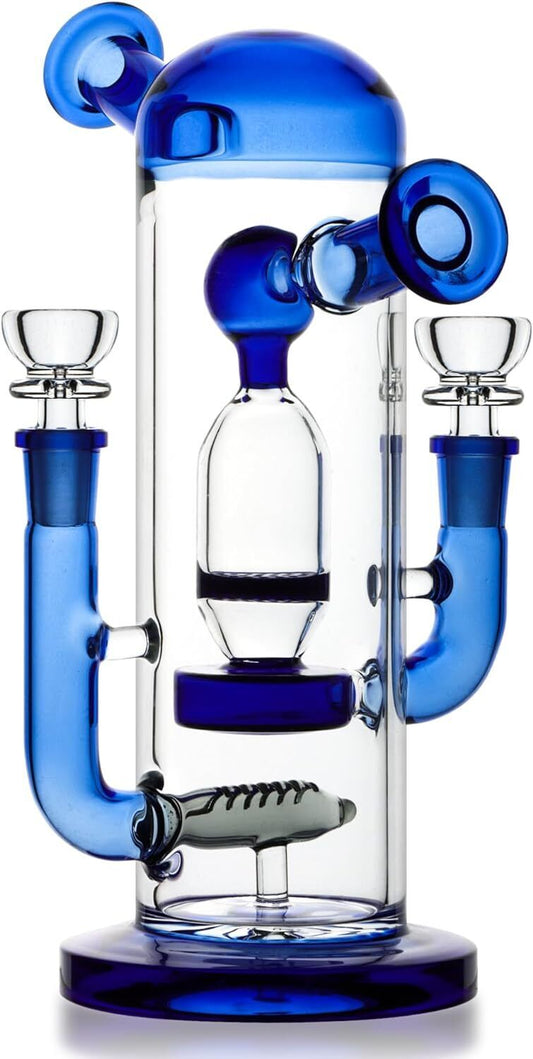 10.5in  Glass Bong Heavy Smoking Tornado Hookah Percolate Water Pipe W/18mm Bowl