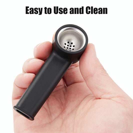 ( Pack of 8 ) 3.5" Silicone Tobacco Smoking Pipe with Lid Black Hand Pipes Bowl